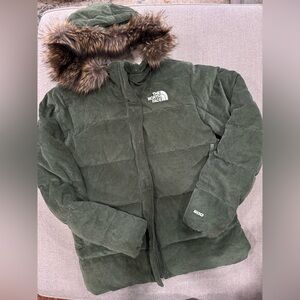The North Face Girls XL 14/16 600-Fill‎ Corduroy Down Parka w/ Faux Fur Hood